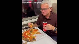 Jose Mourinho celebrates Romas big win with a pizza  Shorts  ESPN FC [upl. by Hazrit256]