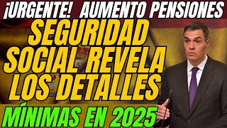 🚨 ¡URGENTE 👉 Aumento de Pensiones Mínimas en 2025 La Seguridad Social Revela los Detalles 📈 [upl. by Nairdad]