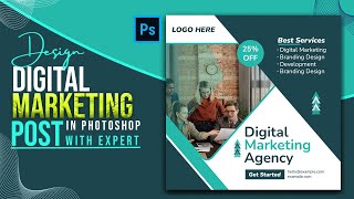 How To Create Digital Marketing Post Design II Adobe Photoshop [upl. by Ennairb]