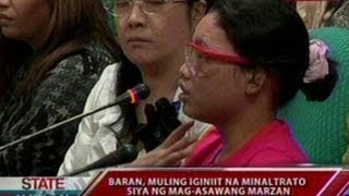 SONA Bonita Baran at magasawang Marzan nagkaharap sa pagdinig sa Senado [upl. by Ailadgim]