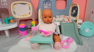 Baby Annabell doll Morning Routine and feeding and changing [upl. by Isolda]