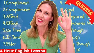 4 HOUR ENGLISH LESSON  ADVANCED ENGLISH VOCABULARY Confusing English Words [upl. by Ejroj]