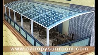 House patio terrace balcony canopy awning cover shelter polycarbonate aluminum alu supplier China [upl. by Etnahs]