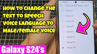 💁‍♂️💁‍♀️ Galaxy S24 How to Change the TexttoSpeech Voice Language to MaleFemale Voice [upl. by Macilroy769]