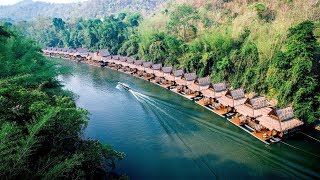 1 Thailand Top Floating Villas in Kanchanaburi Thailand  The FloatHouse River Kwai Resort [upl. by Dominy]