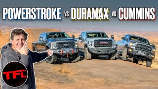 Ford vs GM vs Ram Only One of These New HD Diesel Trucks Is the BEST OffRoadBut Which One [upl. by Lyrehc685]