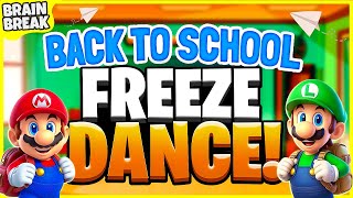 Back To School Freeze Dance  Brain Breaks For Kids  Just Dance  Danny Go Noodle [upl. by Tobie]