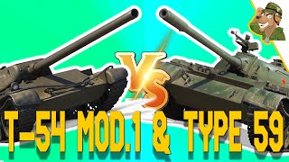 Type 59 vs T54 Mod1 Comparison  World of Tanks Blitz [upl. by Ahsekyt385]