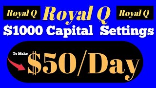 Royal Q Settings 1000 Capital Set Up To Make 50Day With This Simple Method [upl. by Nonie734]