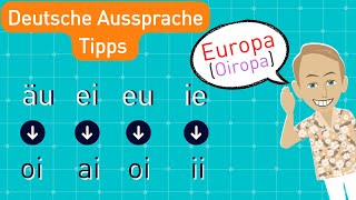 Deutsch lernen  Redemittel und Wortschatz mit Dialogen üben  Aussprache quoteuquot quotäuquot quoteiquot quotaiquot [upl. by Thais]