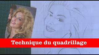 Portrait dessin avec la technique du quadrillage [upl. by Ayat]