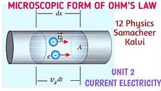 Microscopic form of Ohms law  Unit 2 Current Electricity  12 Physics Samacheer kalvi [upl. by Dlonra12]