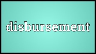 Disbursement Meaning [upl. by Itin]