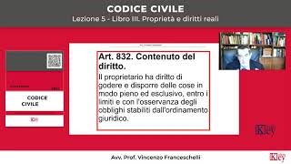 Codice civile  Lezione 5  Libro III Proprietà e diritti reali [upl. by Llerred]