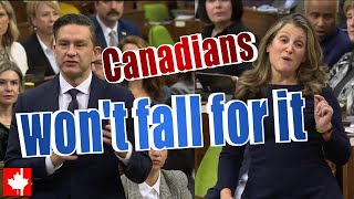 Liberals LOSE IT as Poilievre says Canadians wont fall for Trudeaus tiny tax trick [upl. by Kcirdahc]