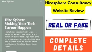 Hiresphere Consultancy Real or Fake  Hiresphere Consultancy Review  Scam or Legit  Reality [upl. by Nevins]