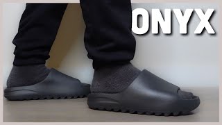 YEEZY Slide Onyx Review  On Foot Look [upl. by Oinotla635]