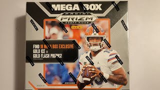 2023 Prizm Football draft picks Mega box rip 🔥🔥 d GOLD TOP QB 🏈🔥 [upl. by Ahsal]