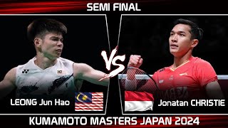 AMAZING  LEONG Jun Hao MAS vs Jonatan CHRISTIE INA  Kumamoto Masters Japan 2024 Badminton [upl. by Zakaria]