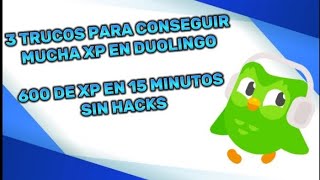 👉 3 Trucos para conseguir mucha experiencia en Duolingo 😎 [upl. by Kassia205]