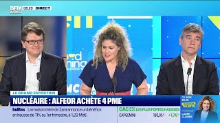 Arnaud Montebourg et Eric Druenne Alfeor  Nucléaire Alfeor achète quatre PME [upl. by Pentha]