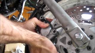 FZR600 Front Wheel Removal How To  With Busted Knuckle Carnage [upl. by Nnaillek]