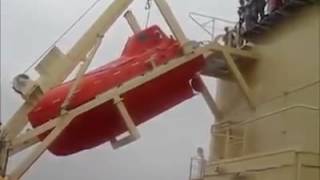 Free fall lifeboat launching accident video [upl. by Nilra]