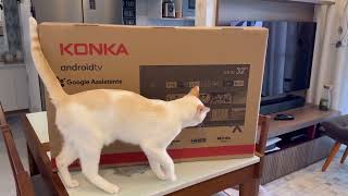 Unboxing TV KONKA Android 32” KDG32RR680LN [upl. by Elke]