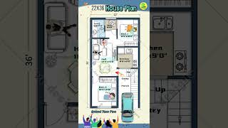 22’× 36’ House Plan with Parking 2BHK Home Plan 2236 House Design indianhouseplan houseplan [upl. by Eclud]