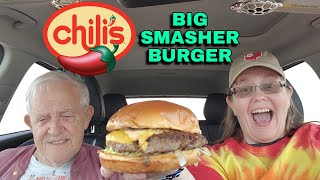 Chilis NEW Big Smasher Burger Review foodreview chilis honestfoodreviews [upl. by Susejedairam]