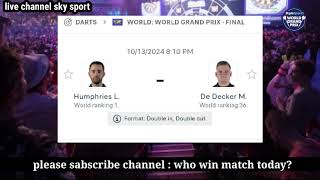 Final World Grand Prix Live Streaming  PDC DARTS  Luke Humphries vs Mike De Decker Darts Live [upl. by Sayers]