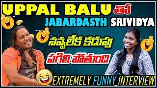 UPPAL BALU With JABARDASTH SRIVIDYA  EXTREMELY FUNNY INTERVIEW  Cine Josh [upl. by Argyres]