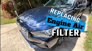 20T GENESIS G70  KIA STINGER  20182023  HOW TO REPLACE ENGINE AIR FILTER [upl. by Artim]