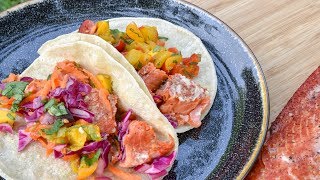 Grilled Wild Sockeye Salmon Fish Tacos [upl. by Qiratla]