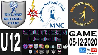 ENG YNPL 05122020 U12 R1 Southern Conference Netball League Game 2 Ryland NC vs Maulden NC [upl. by Darryn]