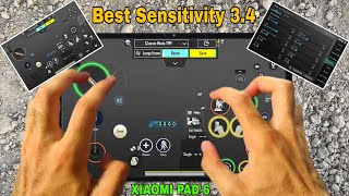 🔥 Best Sensitivity 34 XIAOMI PAD 6 Pro 😍 HDR60fps TEST And 4 Finger Claw pubgmobile [upl. by Aissirac]