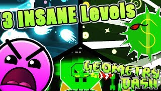 Geometry Dash 3 INSANE Levels Toxin Lab Greed Splash  COOL CONCEPT LEVELS [upl. by Dranal]