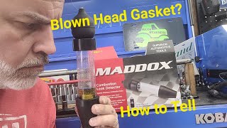 Combustion Leak Detector from Harbor Freight by Maddox  Blown Head Gasket [upl. by Farand]