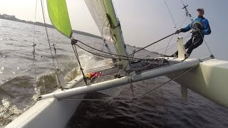 Solo sailing the NACRA 55 in the trapeze [upl. by Ierdna]