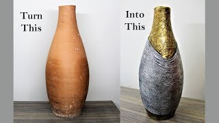 How to decorate a vase using rope and aluminium foil [upl. by Kahaleel]