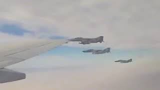 Iran Air Forces KC747 Tanker refuels six IRIAF F4E Phantom [upl. by Massarelli]