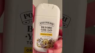 Review of PooPourri Before you go toilet spray  travel size link in description [upl. by Maidel445]