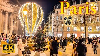 Paris France🇫🇷  Christmas In Paris  December 2022 4KHDR  Christmas Lights  A Walk In Paris [upl. by Dwinnell]