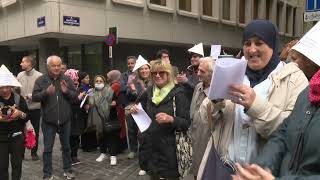 Mobilisation devant le parlement bruxellois pour une réduction de lindexation des loyers [upl. by Troyes]