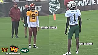 Commanders vs NY Jets SICK Joint Practice DAY 1 HIGHLIGHTS Jayden Daniels SAUCE Gardner  More [upl. by Chandless255]