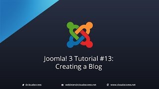 Joomla 3 Tutorial 13 Creating a Blog [upl. by Carmelina6]