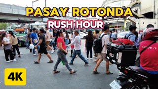 Pasay Rotonda Rush Hour Walk  Walking Around Edsa Pasay Rotonda  Philippines walking video in 4K [upl. by Fen]