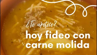 Fideo con carne molida 🍲 [upl. by Gabrila811]