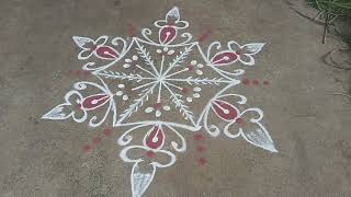 53 cute rangoli design🌺festival rangoli design🌺dotted rangoli designs🌺kolam with dots subscribe [upl. by Kreis]