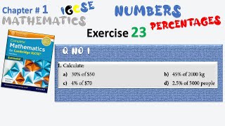 Cambridge IGCSE Extended Maths SolutionsChapter1 Ex 23 Q 1percentages IGCSE Mathematics [upl. by Deni]